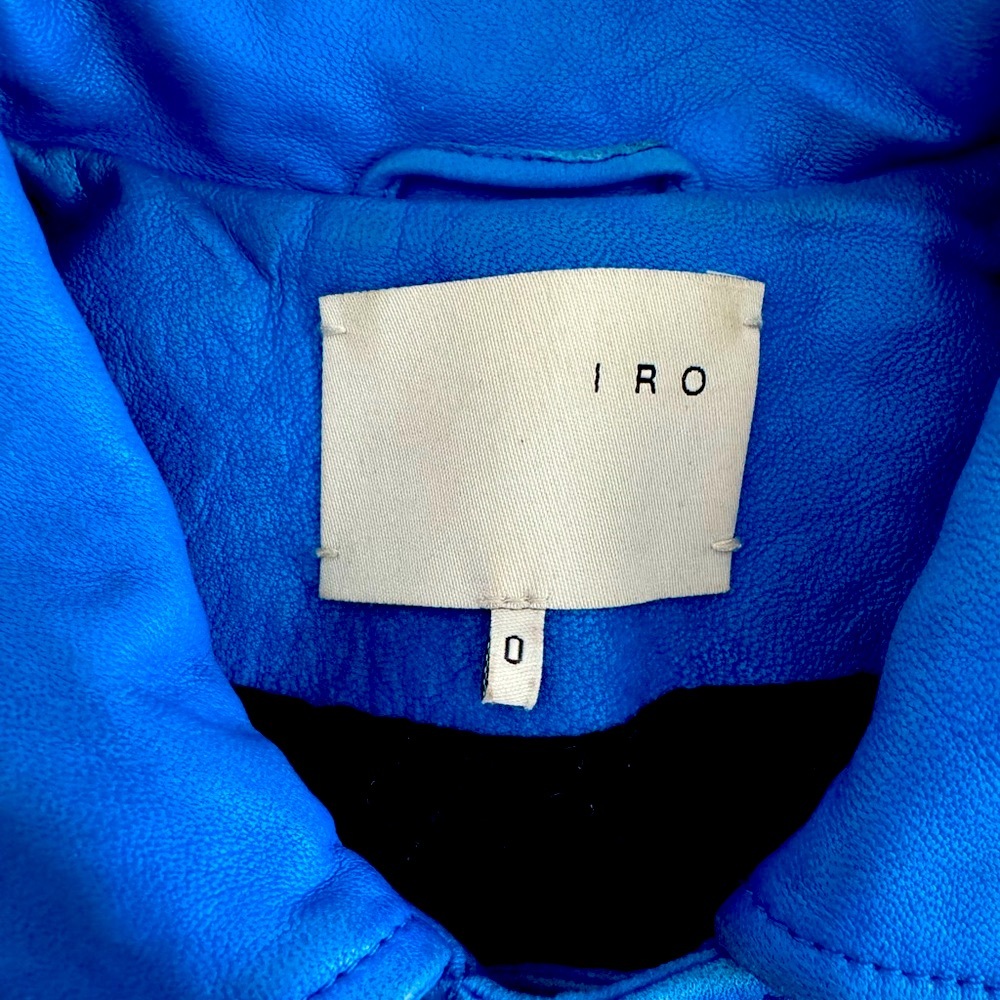 🔥 IRO Blue Leather Biker Jacket 🔥 - Picture 3 of 16